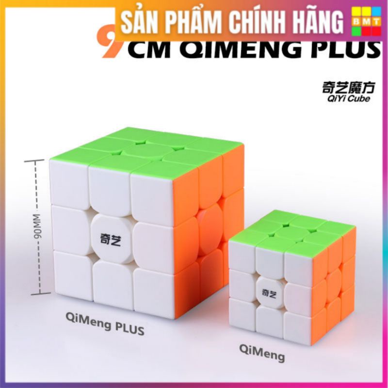 Rubik 3x3 stickerless Siêu To QIYI QIMENG PLUS 3x3 9cm, rubic 3x3 cỡ lớn, đồ chơi thông minh cho bé, RUBIK BMT