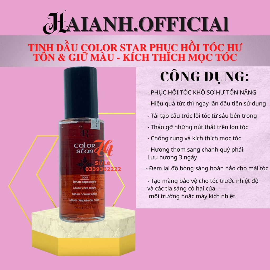 Tinh Dầu Dưỡng, Bóng Sáng Phục Hồi Cho Tóc Nhuộm COLOR STAR 100ml