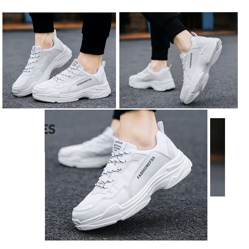 GiàyThể Thao  Nam Giày Sneaker tăng chiều cao 5cm  kiểu mới nhẹ êm mềm giữ nhiệt SN59 mầu trắng