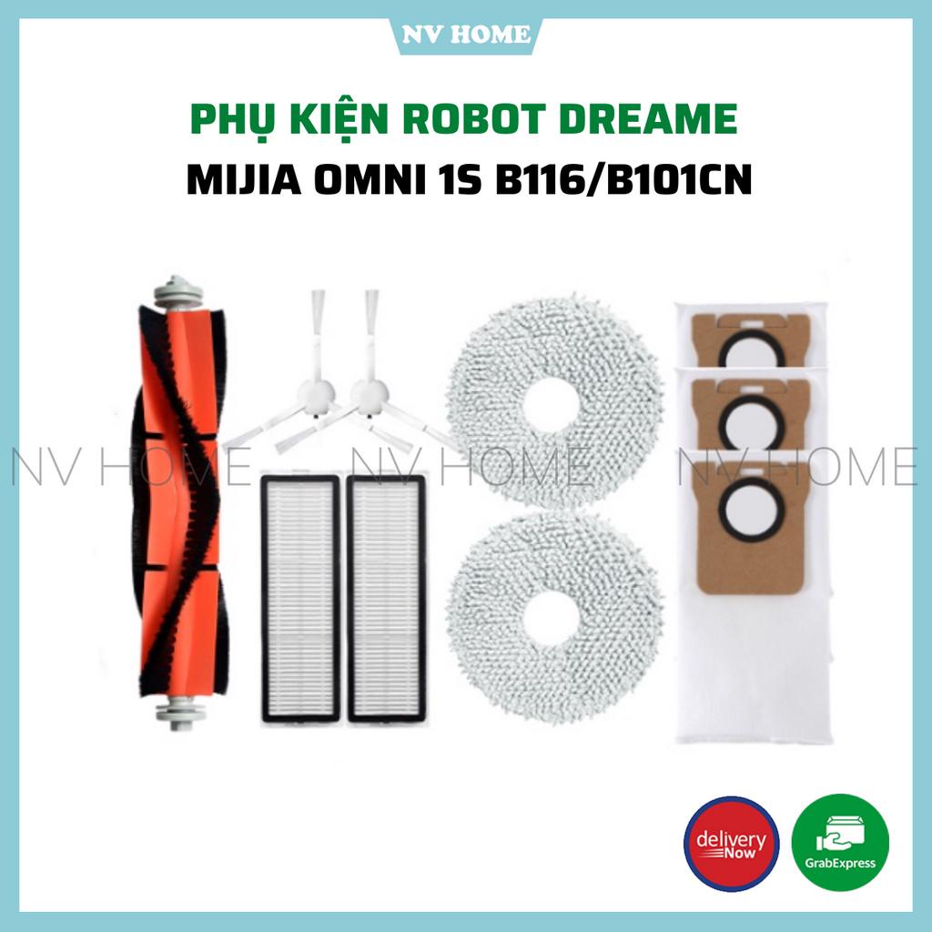 Phụ kiện Robot hút bụi xiaomi mijia omni 1s b116/b101cn  lọc hepa , khăn, giẻ lau, chổi giữa, cuộn, chổi cạnh, túi rác