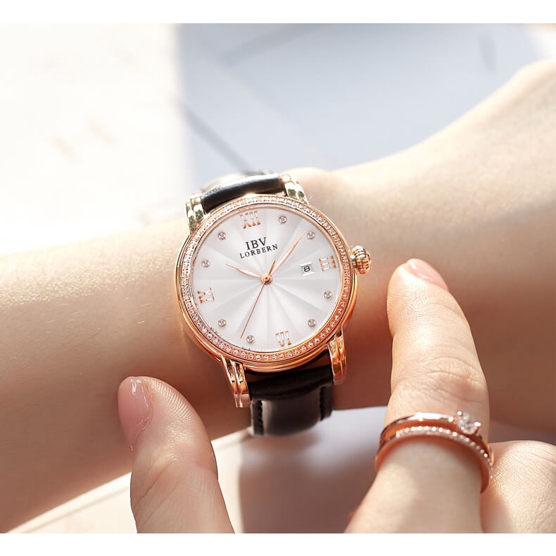 Đồng hồ nữ chính hãng LORBERN No.6806L-7 kính sapphire,chống xước,chống nước 30m,Bh 12 tháng,máy cơ (automatic)
