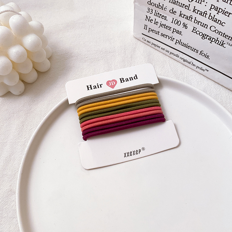 Dây Buộc Tóc Co Giãn Màu Trơn Thời Trang Cho Nữ
