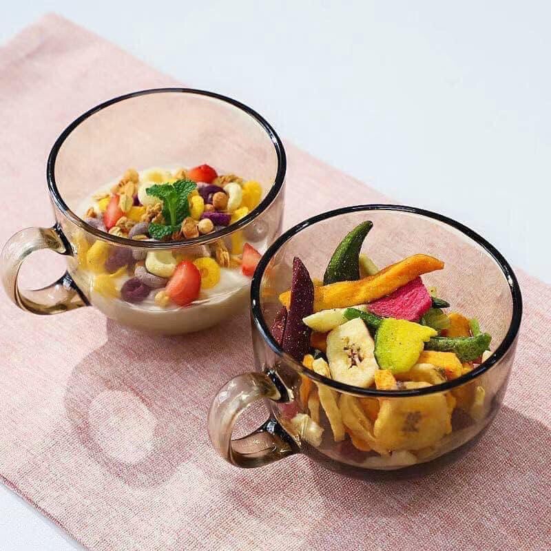 Combo 2 cái cốc thuỷ tinh màu hổ phách dung tích 480ml