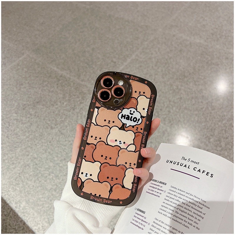 Ốp Điện Thoại TPU Mềm In Hình Gấu Nâu Cho IPhone 11 12 IPhone13 Pro MAX X XR XS MAX 6 6S 7 8 Plus SE 2020