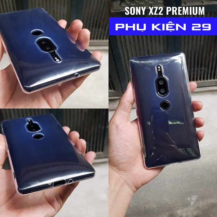 [Sony XZ2 Premium] Ốp lưng silicon dẻo trong cao cấp