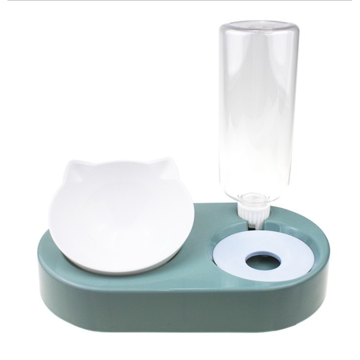Bộ Bát Nghiêng Kèm Bình Nước Chó Mèo 500ml