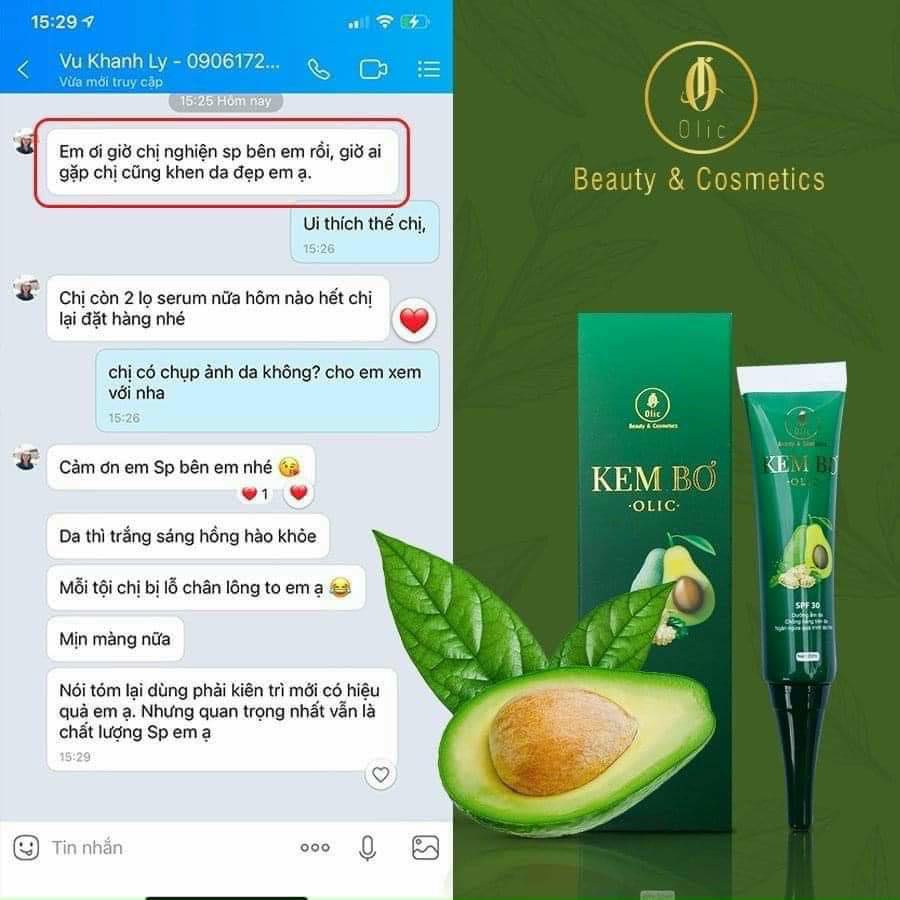 Kem bơ cấy trắng nano Olic dưỡng trắng da chống nắng da ngăn ngừa lão hóa da
