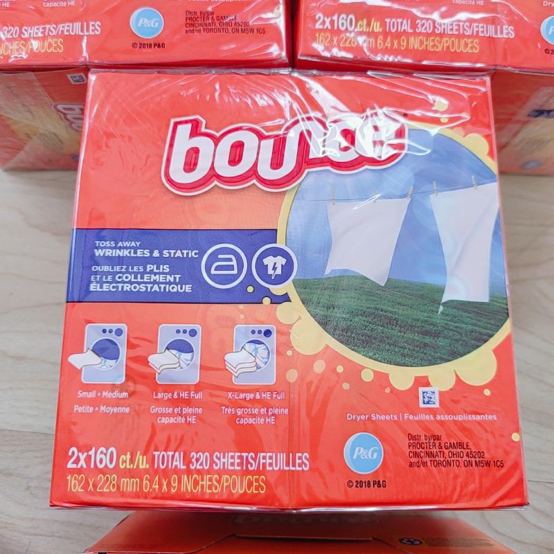 Giấy thơm BOUNCE 160 tờ, Mỹ (ẩm mốc bay mùi)