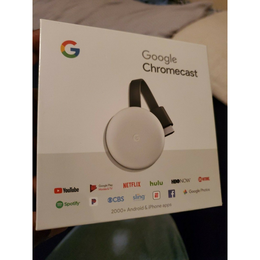 Thiết bị kết nối TV Google Chromecast 3 (phiên bản 2021) (Đen, Trắng) - Hàng nhập khẩu