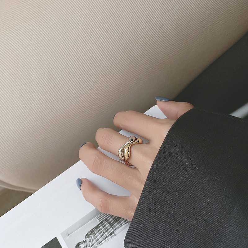 Nhẫn Hở Họa Tiết Gợn Sóng Độc Đáo Thời Trang Cho Nữ