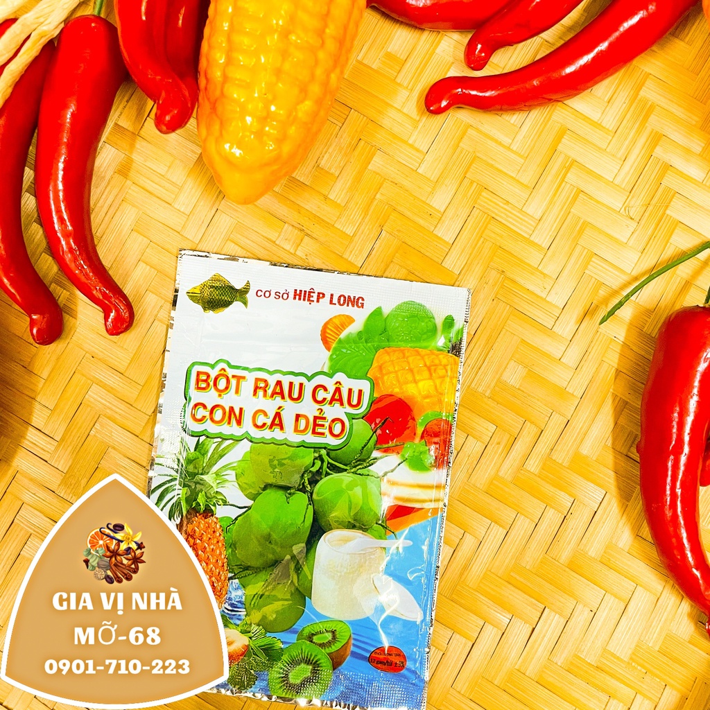 Bột rau câu dẻo con cá Hiệp Long  -rau câu dừa - gói 12gr