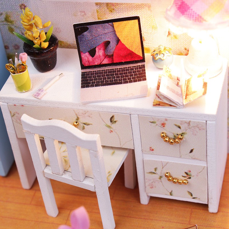 Mô Hình Nhà Gỗ DIY Lắp Ráp Nhà - Căn Phòng Mùa Xuân M011 (Tặng kèm bộ dụng cụ và keo trong)