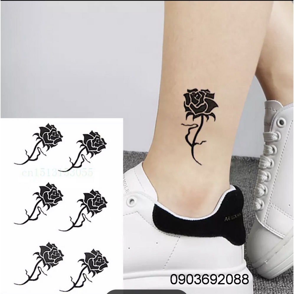 [HCM] Hình xăm dán - tattoo sticker hoa hồng 10.5 x 6cm