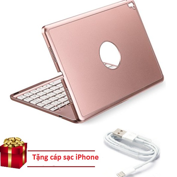 Bàn phím Bluetooth kiêm ốp lưng cho iPad Air 2 (Rose Gold) tặng cáp sạc iPhone