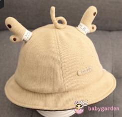BABYGARDEN-Baby Winter Bucket Hat, Cute Wide Brim UV Protection Fisherman Hat with Deer Antlers