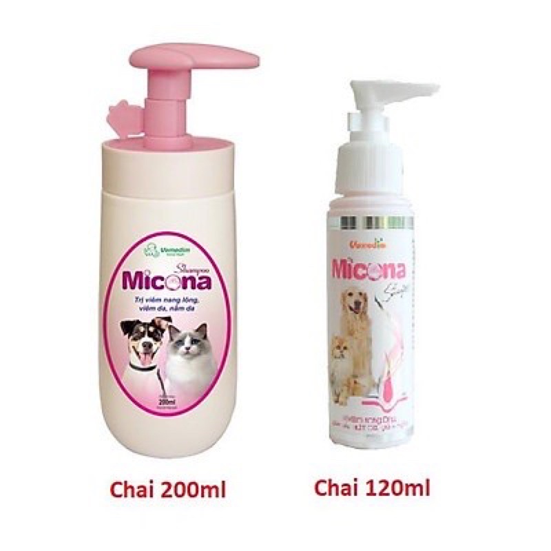 Sữa Tắm Diệt Nấm, Viêm Da MICONA Shampoo cho Chó Mèo | Vie PETSHOP