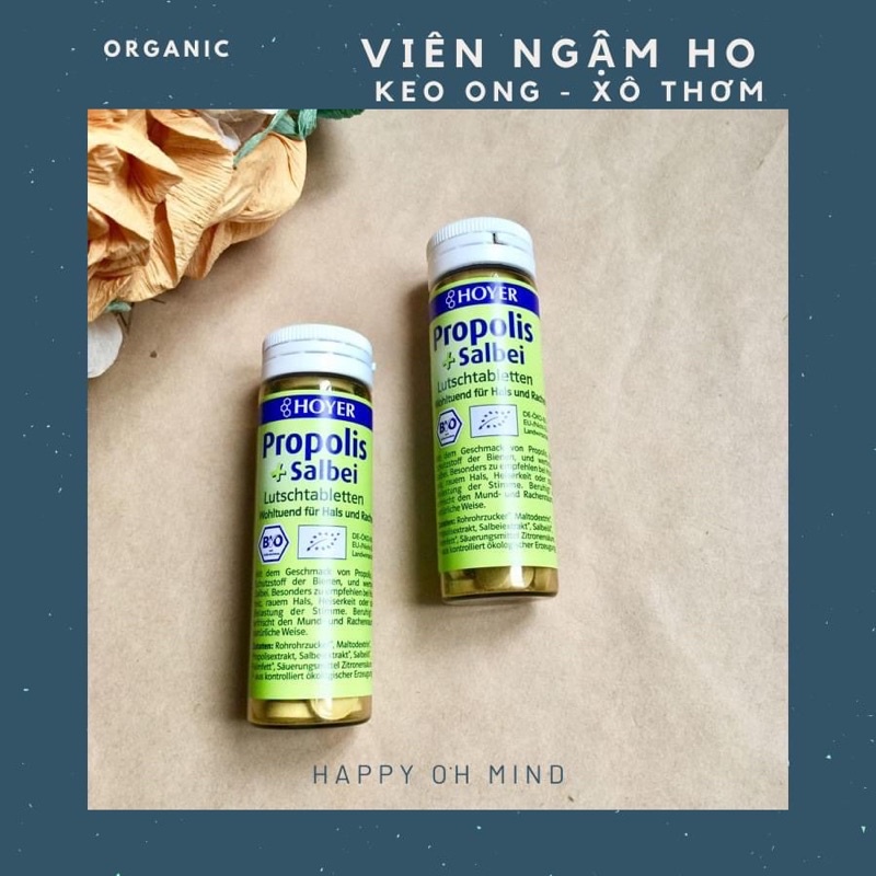 Viên ngậm ho từ thảo mộc Salbe và keo ong hữu cơ Hoyer