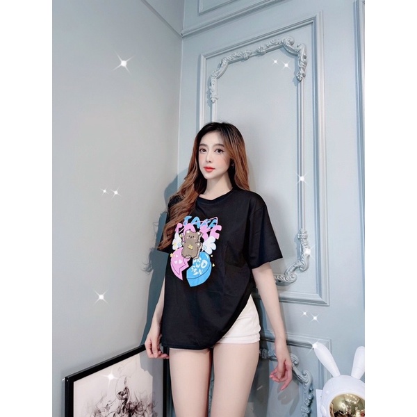 Áo thun form rộng oversize thêu