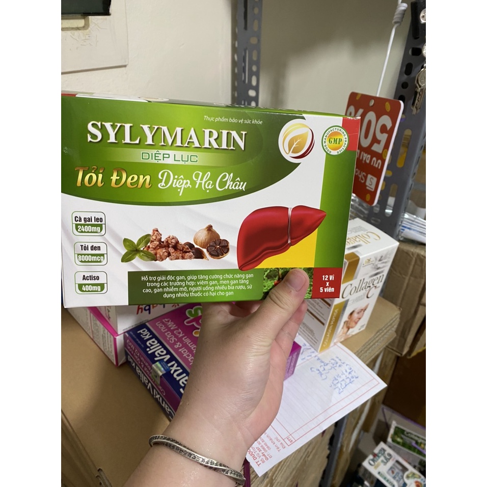 Viên uống Sylymarin Diệp lục tỏi đen diệp hạ châu bổ gan, mát gan, giải độc, hạ men gan, tăng cường chức năng gan