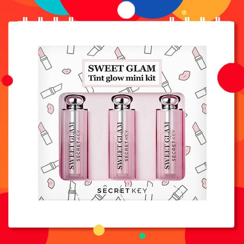 Bộ Son Dưỡng Có Màu Secret Key Sweet Glam Tint Glow Mini Kit
