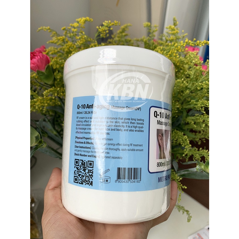 Kem Massage Mặt Và Body Cho Spa Hàn Quốc, Kem Massage RF Q10 Anti - Aging 800ml - Nâng Cơ, Xóa Nhăn