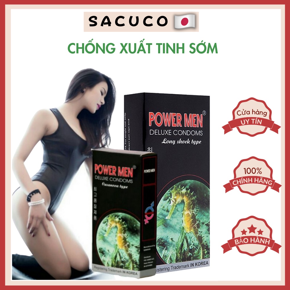 Bao cao su gai kéo dài thời gian POWER MEN chính hãng gai bi bcs gan gai SACUCO BCS HQ001