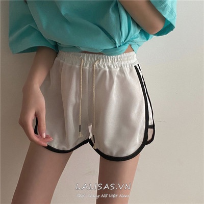 Quần Short Thể Thao Lưng Cao Ống Rộng Thời Trang Hàn Quốc Dành Cho Nữ