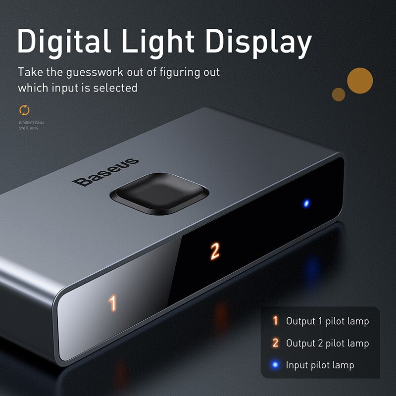 Thiết bị chia cổng HDMI 2 chiều Baseus Matrix HDMI Splitter (2 Devices to 1 Screen or 1 Device to 2 Screen 4K