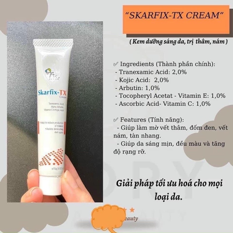 Fixderma Shafix-TX Cream - Kem dưỡng trắng 15g [Chính Hãng]