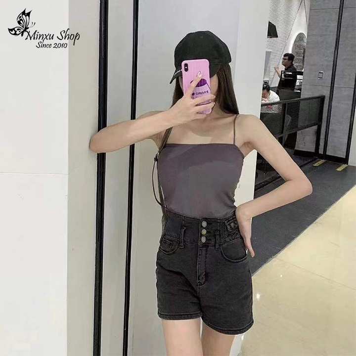 Áo bra 2 dây không gọng chất vải gân tăm có đệm ngực co giản tốt, vải đanh mềm mịn Minxu Shop mã BR1808