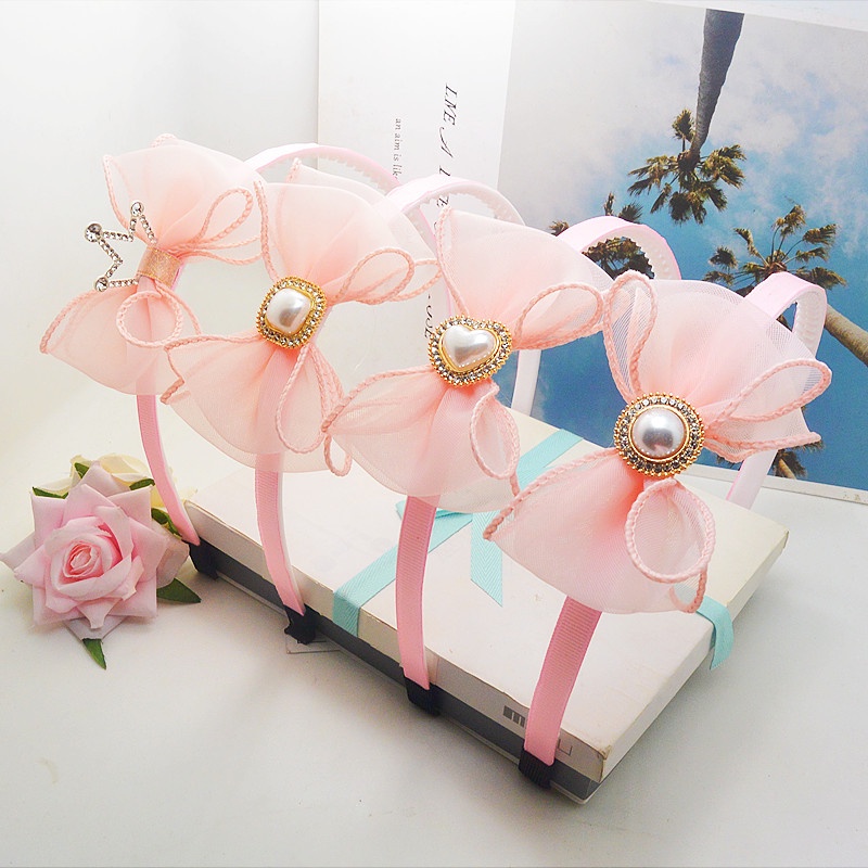 Kẹp Tóc Hình Vương Miện Đính Ngọc Trai Và Đá Xinh Xắn Cho Bé Gái