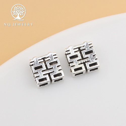 Charm bạc song hỷ xỏ ngang - NQ Jewelry