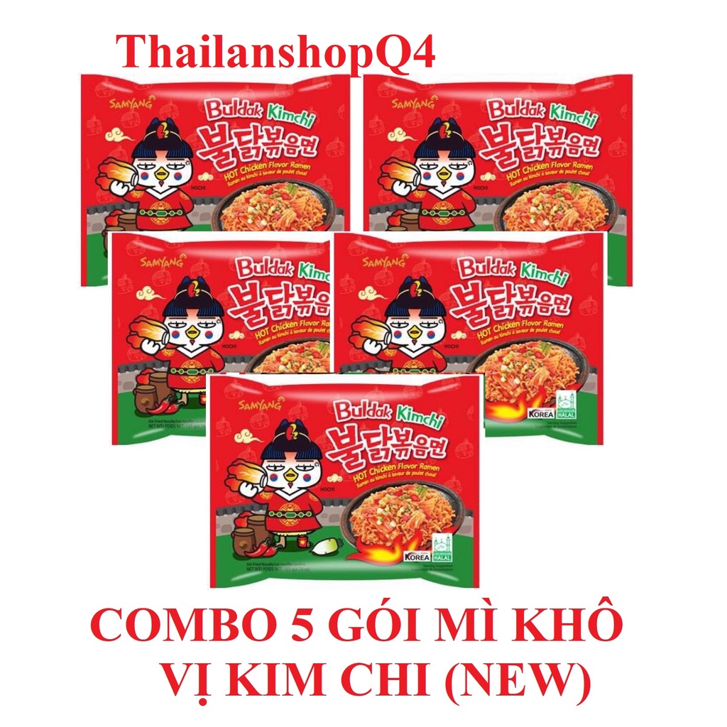 COMBO 5 GÓI MÌ KHÔ GÀ CAY VỊ KIMCHI SAMYANG 135g Hàn quốc