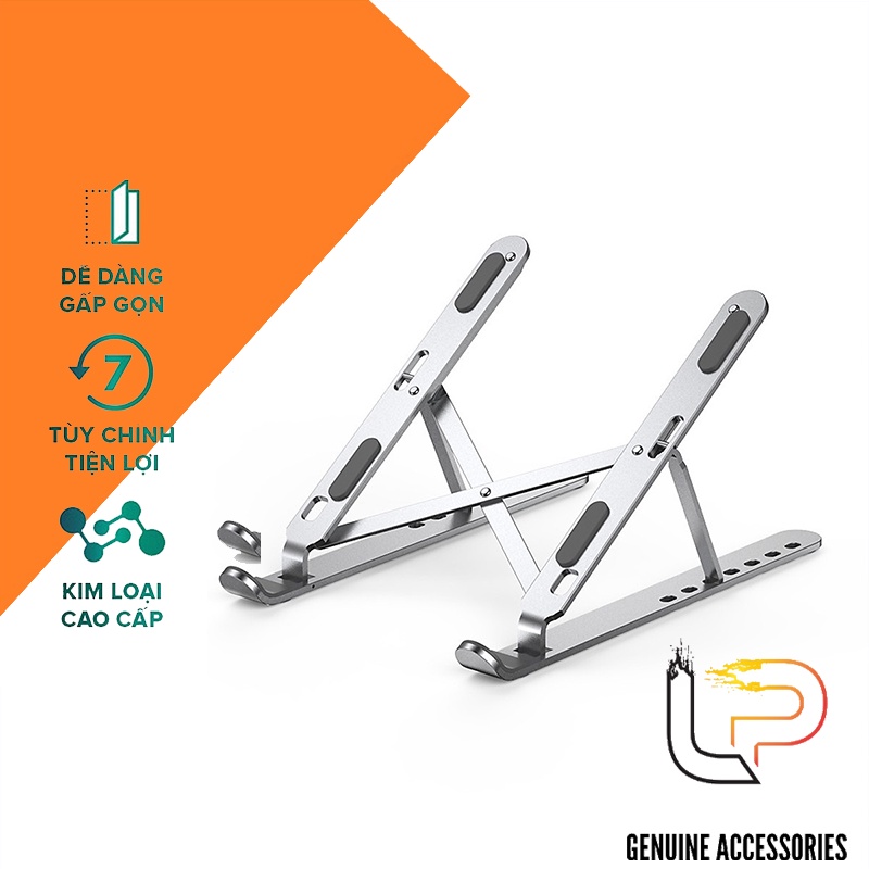 Đế tản nhiệt laptop - Giá đỡ laptop stand nhôm hỗ trợ tản nhiệt công thái học Chất Liệu Hợp Kim Nhôm Cao Cấp