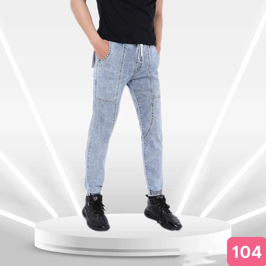 ┅Quần jogger nam màu xám không rách gối chất bò cao cấp co dãn 4 chiều cực đẹp, rin QDJ104 Nhiều mẫu mới