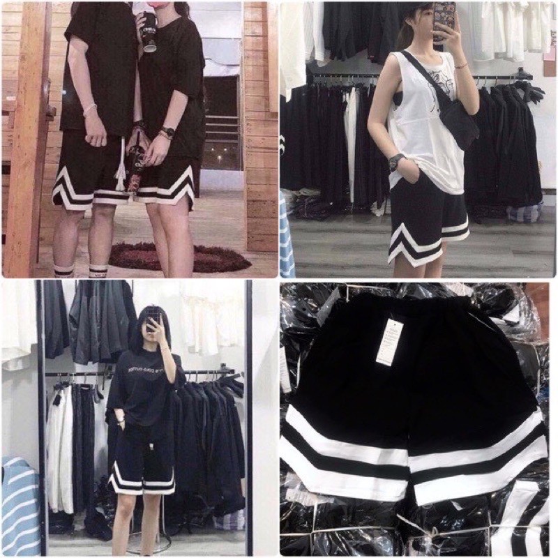 Quần V Cạp Đen - Cạp Trắng Ảnh Thật Shop Tớ Chụp- Quần Đùi Short Thể Thao Dáng Unisex Nam Nữ