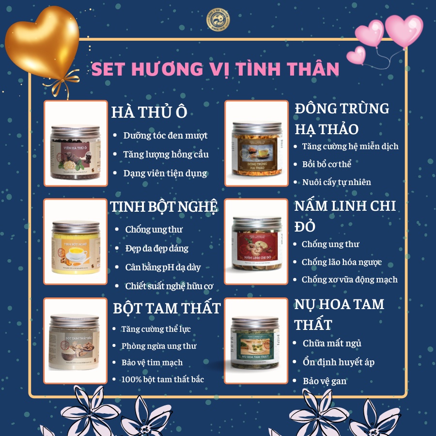 Set quà tặng Hương Vị Tình Thân THÔNG CÁT thảo dược thiên nhiên_Quà tặng người yêu, phụ nữ giúp tăng cường sức đề kháng