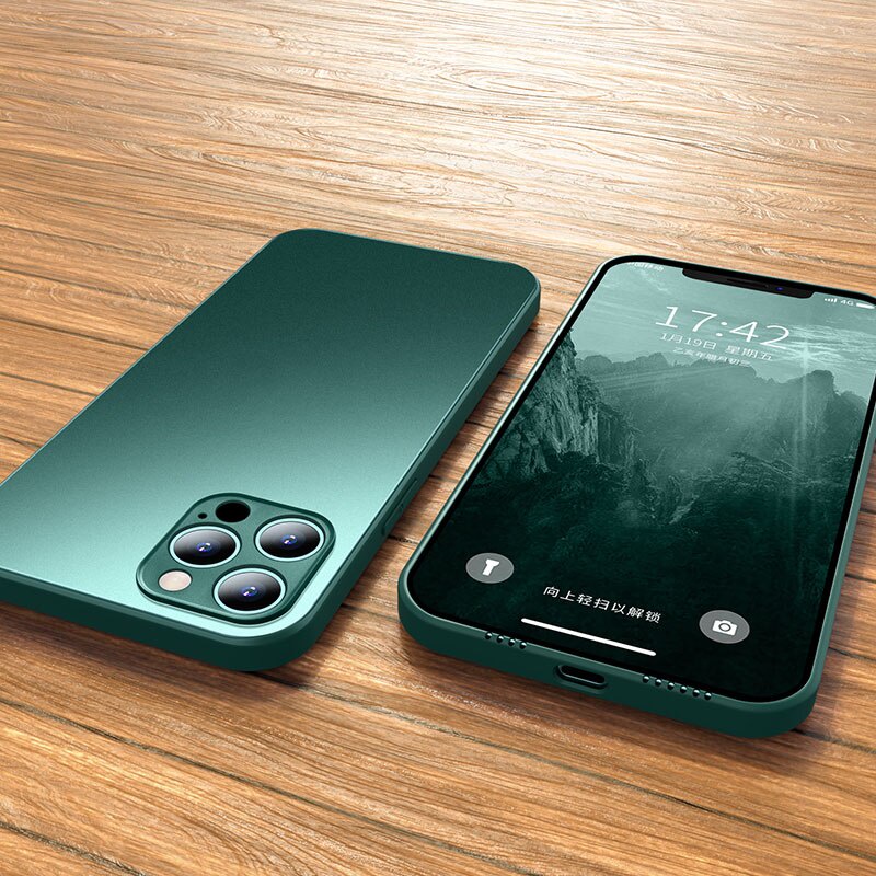 Ốp Điện Thoại Kim Loại Vuông Mặt Nhám Cho iPhone 12 11 Pro Max Mini XS XR X 8 7 Plus SE 2020