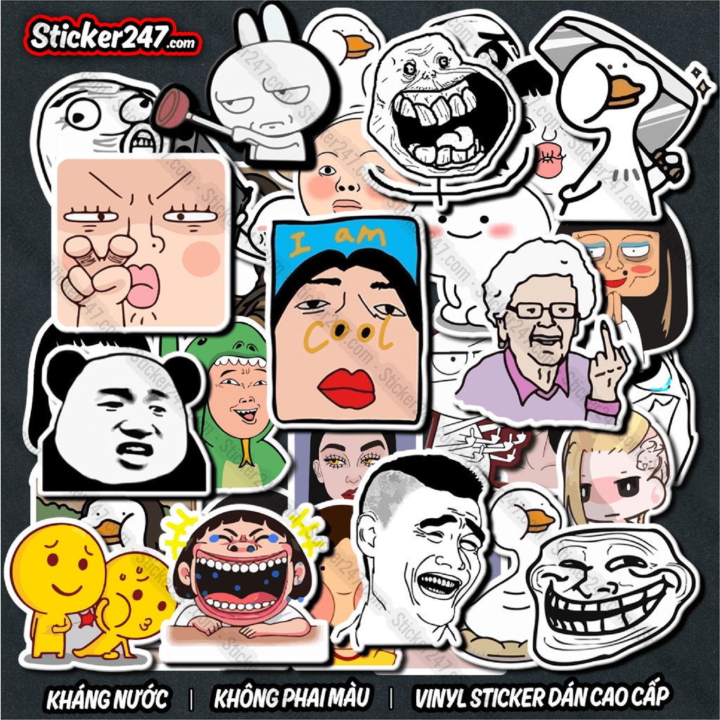 Sticker Meme Chống Nước 🌈𝑭𝒓𝒆𝒆𝒔𝒉𝒊𝒑 Sticker Cheems Dán Mũ Bảo Hiểm, Đàn,