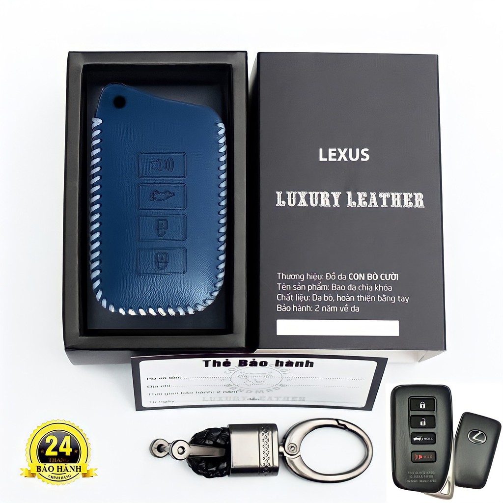 Bao Da Chìa Khoá Lexus 4 nút SmartKey - ĐẲNG CẤP  - DA THẬT 100% - MAY THỦ CÔNG