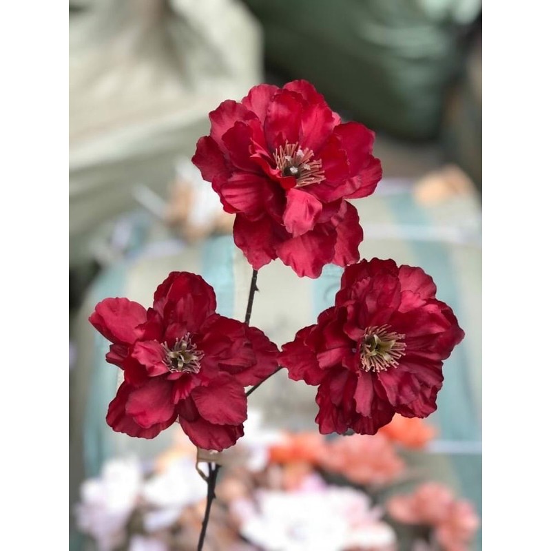 Hoa giả /Hoa lụa - Hoa Hải quỳ 3 bông đẹp tự nhiên