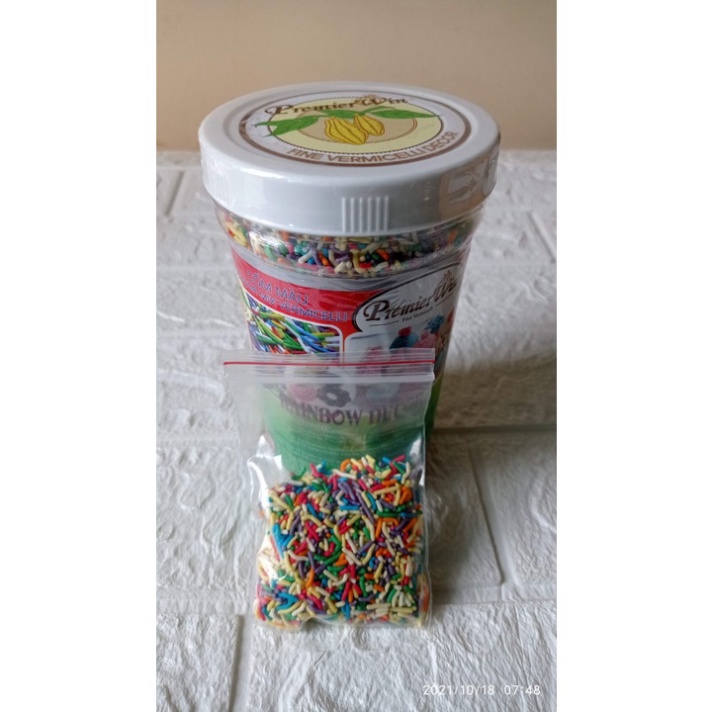 Cốm Đủ Màu trang trí bánh kem - Rainbow Decor [ 500 g/hủ]