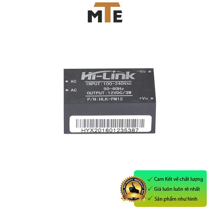 Mạch nguồn Hi-Link HLK-PM12 220V - 12V 3W  - Module nguồn hạ áp loại tốt dành cho các dự án IOT