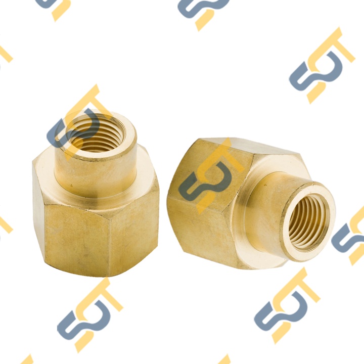 [KHỚP NỐI REN] Măng sông thu hai ren trong dân dụng BSP - Bằng đồng (Brass pipe fitting socket - reducing coupling)