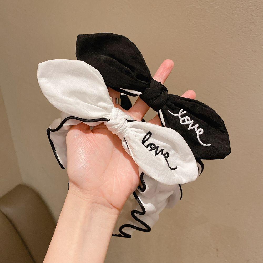 Băng Đô Cài Tóc Bằng Vải Thêu Chữ Trang Điểm Cho Nữ