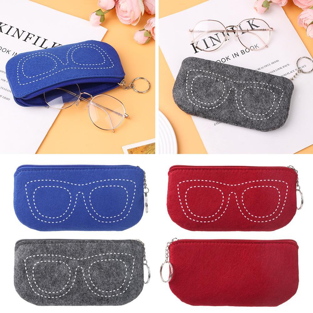 Túi Đựng Mắt Kính Bằng Vải Nỉ Mềm Có Khóa Kéo