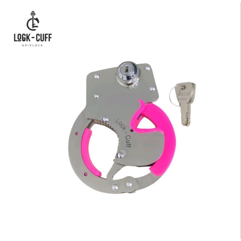 KHÓA XE MÁY CHỐNG TRỘM LOCK CUFF CÓ VIỀN BẢO VỆ HỒNG - THÉP KHÔNG GỈ CAO CẤP