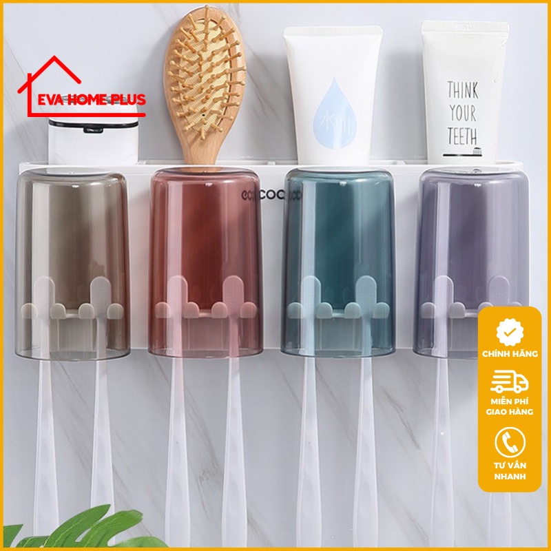 Kệ để bàn chải đánh răng dán tường ECOCO chính hãng, hộp đựng bàn chải đánh răng không khoan tường E1926