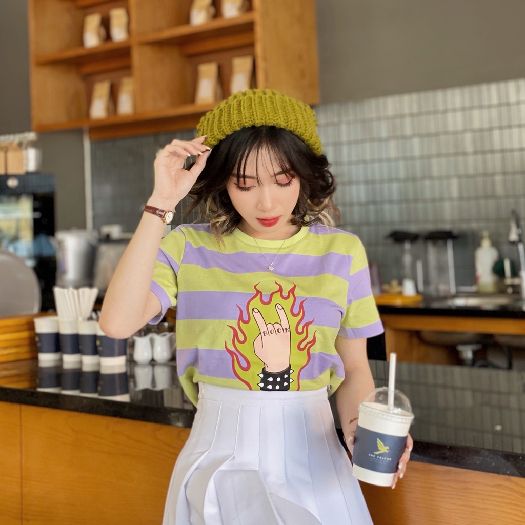 Áo Thun Croptop Nữ BOO Dáng Rộng 100%Cotton In Hình Cá Tính