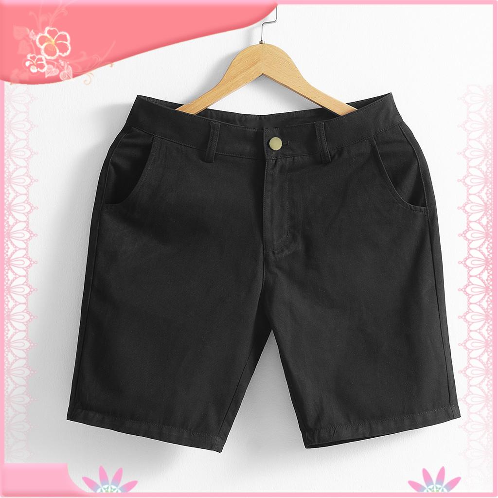 【Hàng sẵn sàng】 Quần lửng nam, quần short nam kaki cao cấp co giãn dáng Hàn Quốc mặc thoải mái màu trắng đen xanh rêu H3